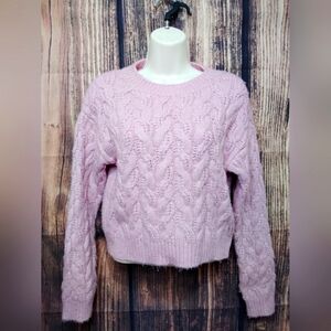 Jessica Simpson Pink Cable Knit Sweater size Small